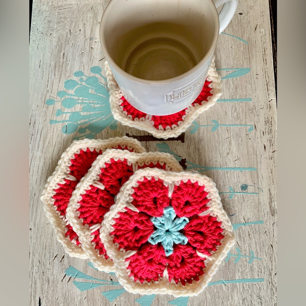 Crochet coasters hand made brighten space